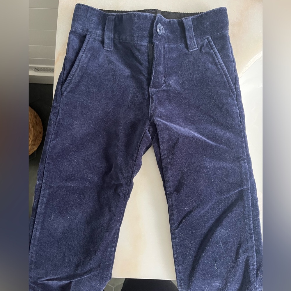 Janie and Jack Deep Blue Velvet Dress Pants